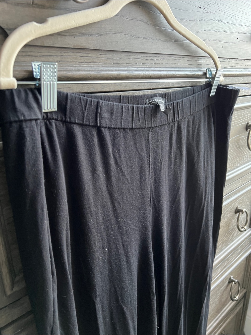 Eileen Fisher Black Pull On Pants Elastic Waist Large Easy chic/Effortless